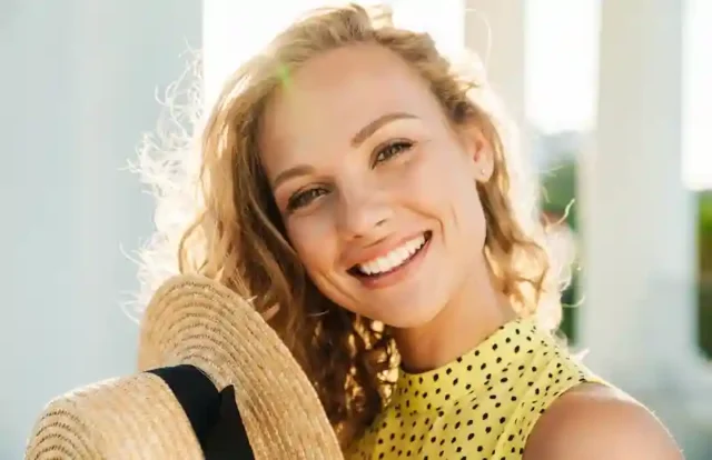 Woman in a yellow dress